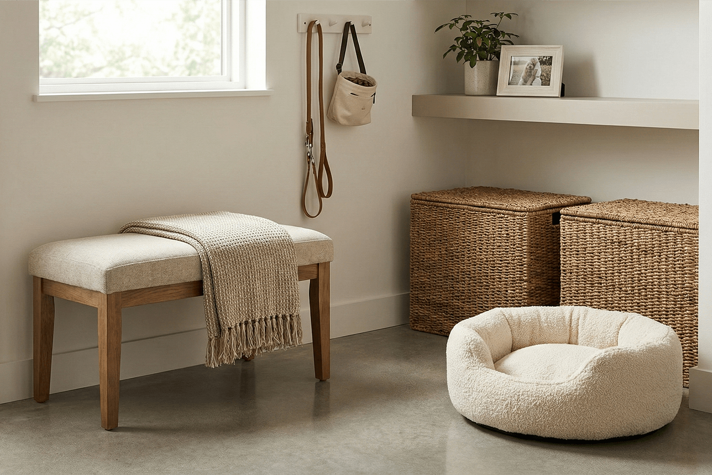 cozy season clean air entry corner organized for pets with clean floor and reduced allergens