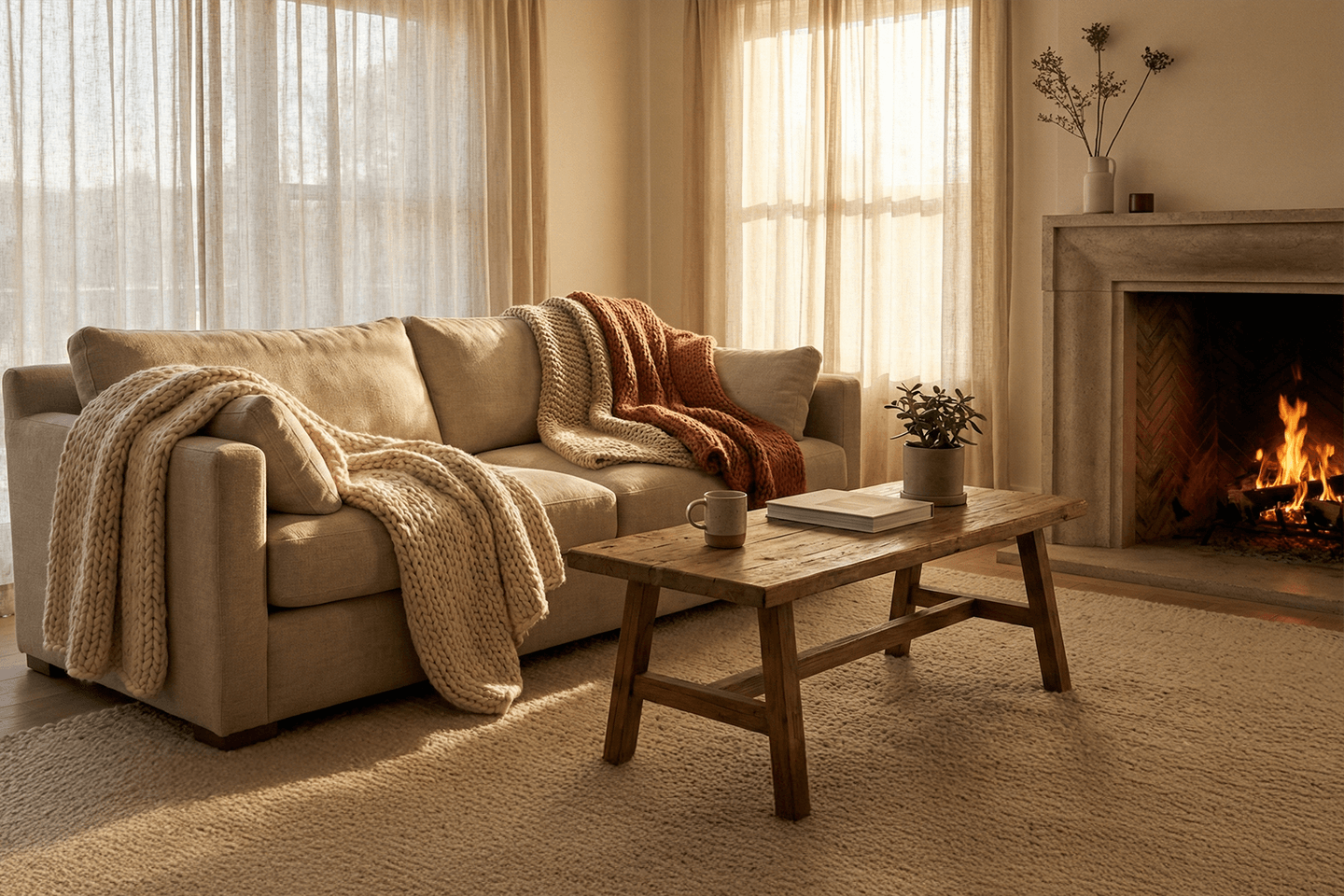 cozy season clean air hallway with clean rug and clutter free floor reducing dust and allergens